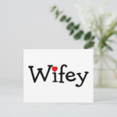 Wifey mit Herz Postkarte (Stehend Vorderseite)