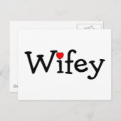 Wifey mit Herz Postkarte (Vorne/Hinten)