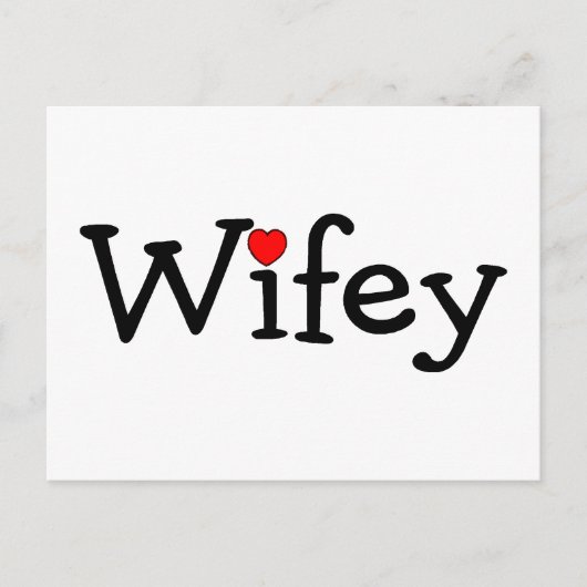 Wifey mit Herz Postkarte (Vorderseite)