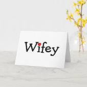 Wifey mit rotem Herzen Karte (Gelbe Blume)