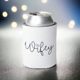 Wifey Modern Black Script Diamond Dosenkühler