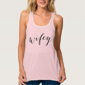Wifey Modern Black Script Pink Frauen Tank Top (Vorderseite)