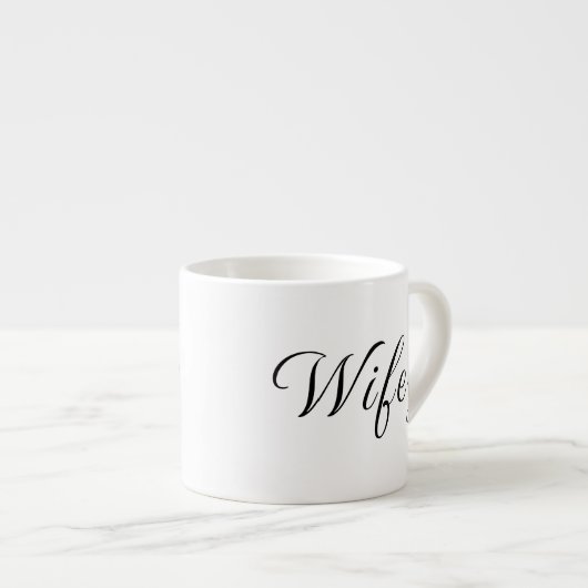 Wifey Modern Black Script White Frauen Espressotasse (Vorderseite Rechts)