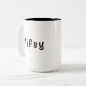 Wifey Modern Black Script White Frauen Zweifarbige Tasse (Vorderseite Links)