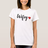 Wifey Modern Black Script Women RedHeart T-Shirt (Vorderseite)