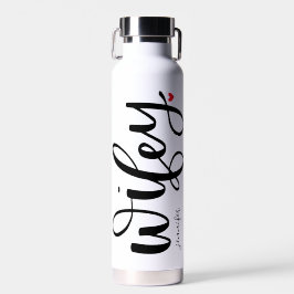 Wifey Modern Calligraphy Red Heart Trinkflasche