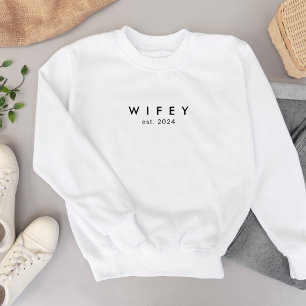Wifey Modern Personalisiert Bride Sweatshirt