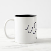 Wifey Modern Typografy Ehefrau Mrs. Wedding Hers Zweifarbige Tasse (Links)