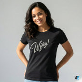 Wifey Modern White Script Black Womens T-Shirt