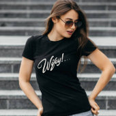 Wifey Modern White Script Black Womens T-Shirt