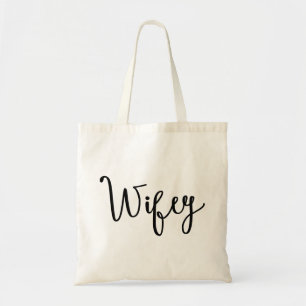 Wifey moderne Kalligraphie-Taschen-Tasche Tragetasche