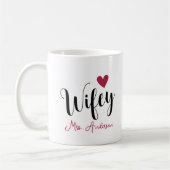Wifey Name und Datum Hochzeit Jahrestag Kaffeetasse (Links)