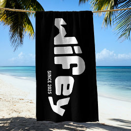 Wifey New Briwed Black & White Beach Towel Strandtuch