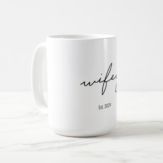 Wifey Niedlich Script Newlywed Kaffeetasse (Vorderseite Links)