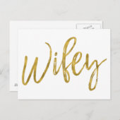 Wifey Postcard für Bridal Shower Einladung (Vorne/Hinten)