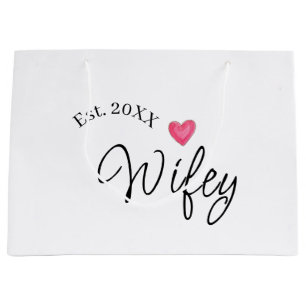Wifey rotes Herz est. Jahr zukünftige Ehefrau Vale Große Geschenktüte