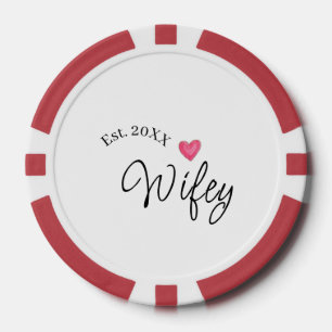 Wifey rotes Herz gegr. Jahr zukünftige Frau Valent Pokerchips