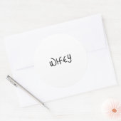 Wifey Script Font Modern Minimalist Runder Aufkleber (Umschlag)