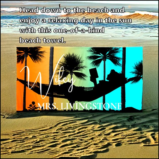 Wifey Script, Name hinzufügen, Tropical, Strandhan Strandtuch