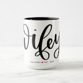 Wifey Simple Black Letters Custom Tasse (Zentrum)