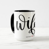 Wifey Simple Black Letters Custom Tasse (Vorderseite Links)