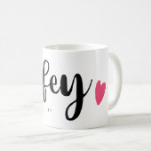 Wifey Skript-Rosa-Herz Kaffeetasse (VorderseiteRechts)