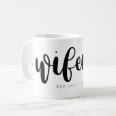 Wifey Skript-Rosa-Herz Kaffeetasse (Vorderseite Links)