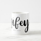 Wifey Skript-Rosa-Herz Kaffeetasse (Mittel)