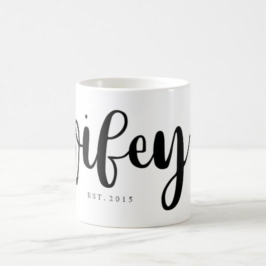 Wifey Skript-Rosa-Herz Kaffeetasse (Mittel)