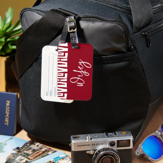 Wifey Stamm Afrikanische Rot und Weiße MRS. Gepäckanhänger (Vorderseite & Rückseite)