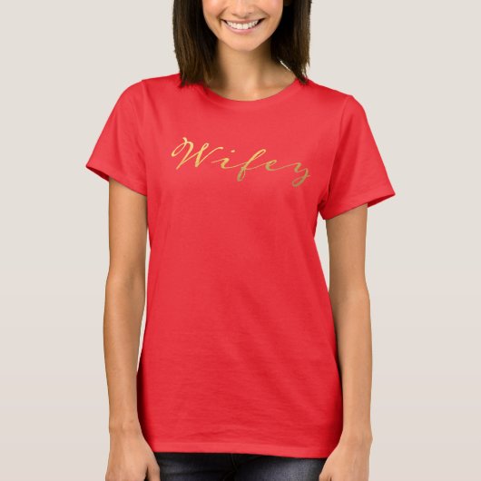 Wifey T-Shirt in Gold (Vorderseite)
