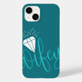 Wifey Turquoise Script & Diamond Case-Mate iPhone Hülle (Rückseite)