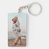 Wifey | Weißes Textdesign mit Foto Schlüsselanhänger (Rückseite)