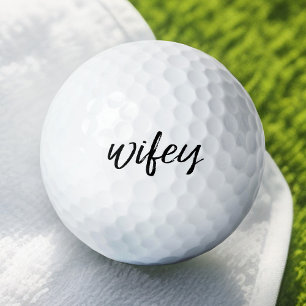Wifey - Whimsical Black Calligraphy for the Bride Golfball
