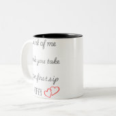 "Wifey's Morning Erinnerung Tasse" Zweifarbige Tasse (Vorderseite Links)