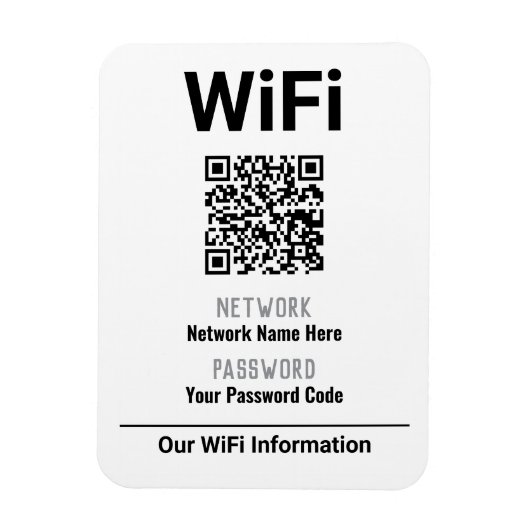 WiFi-Anleitung mit QR-Code Magnet (Vertikal)