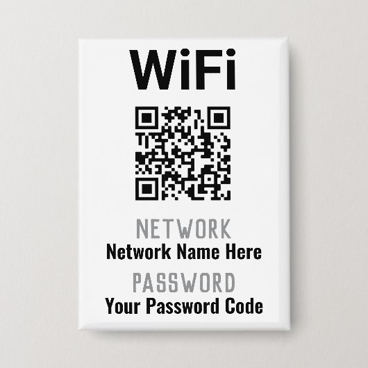 WiFi Anleitung mit QR Code. Personal Button (Vorderseite)