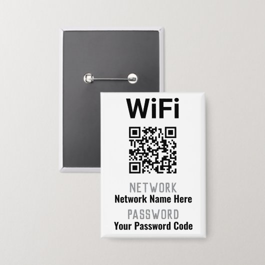 WiFi Anleitung mit QR Code. Personal Button (Vorderseite/Rückseite)
