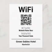 WiFi-Anweisungen mit QR-Code Ankündigungspostkarte (Vorderseite)