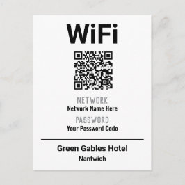 WiFi-Anweisungen mit QR-Code Ankündigungspostkarte