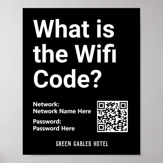 WiFi-Anweisungen mit QR-Code auf Poster (Vorne)