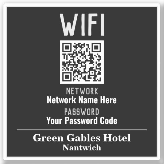 WiFi-Anweisungen mit QR-Code Aufkleber (Vorderseite)
