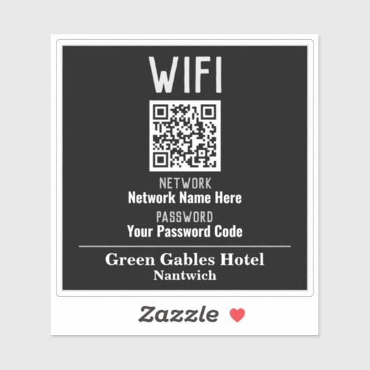 WiFi-Anweisungen mit QR-Code Aufkleber (Blatt)