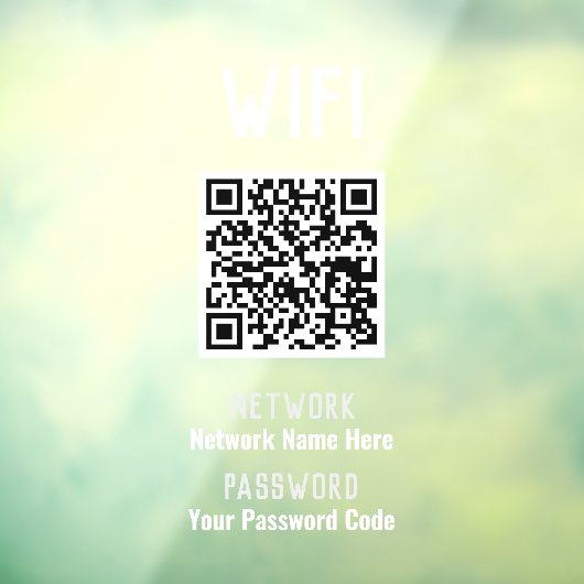WiFi-Anweisungen mit QR-Code Fensteraufkleber (Blatt 3)