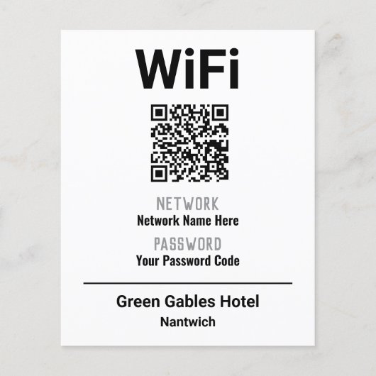 WiFi-Anweisungen mit QR-Code Flyer (Vorne)
