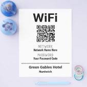 WiFi-Anweisungen mit QR-Code Flyer (Einzeln)