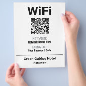 WiFi-Anweisungen mit QR-Code Flyer (Hand)