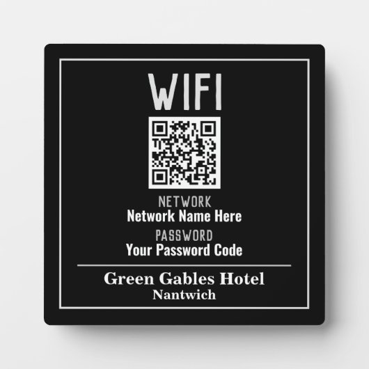WiFi-Anweisungen mit QR-Code Fotoplatte (Vorderseite)