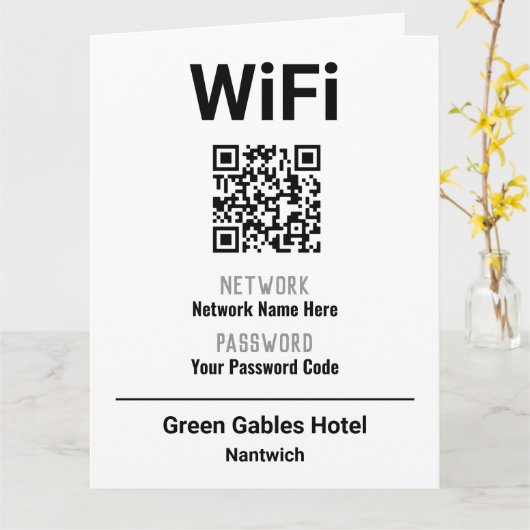 WiFi-Anweisungen mit QR-Code Karte (Gelbe Blume)
