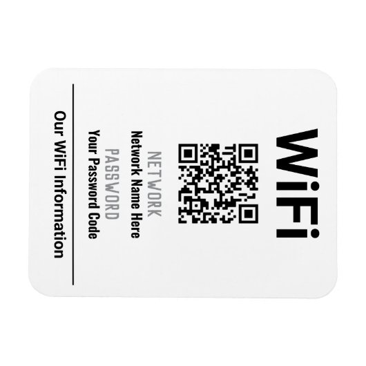 WiFi-Anweisungen mit QR-Code Magnet (Horizontal)